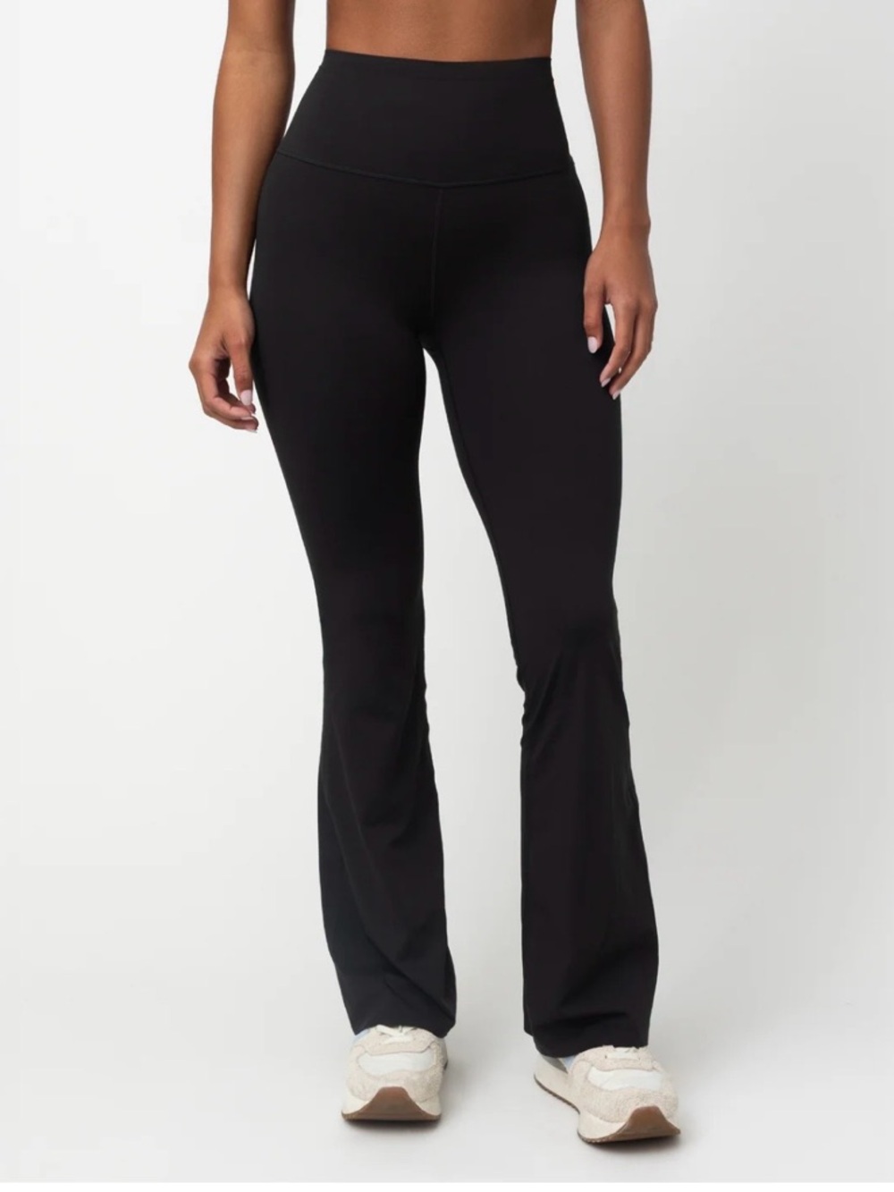 High-Waist Black Flare Leggings - Women's Pants